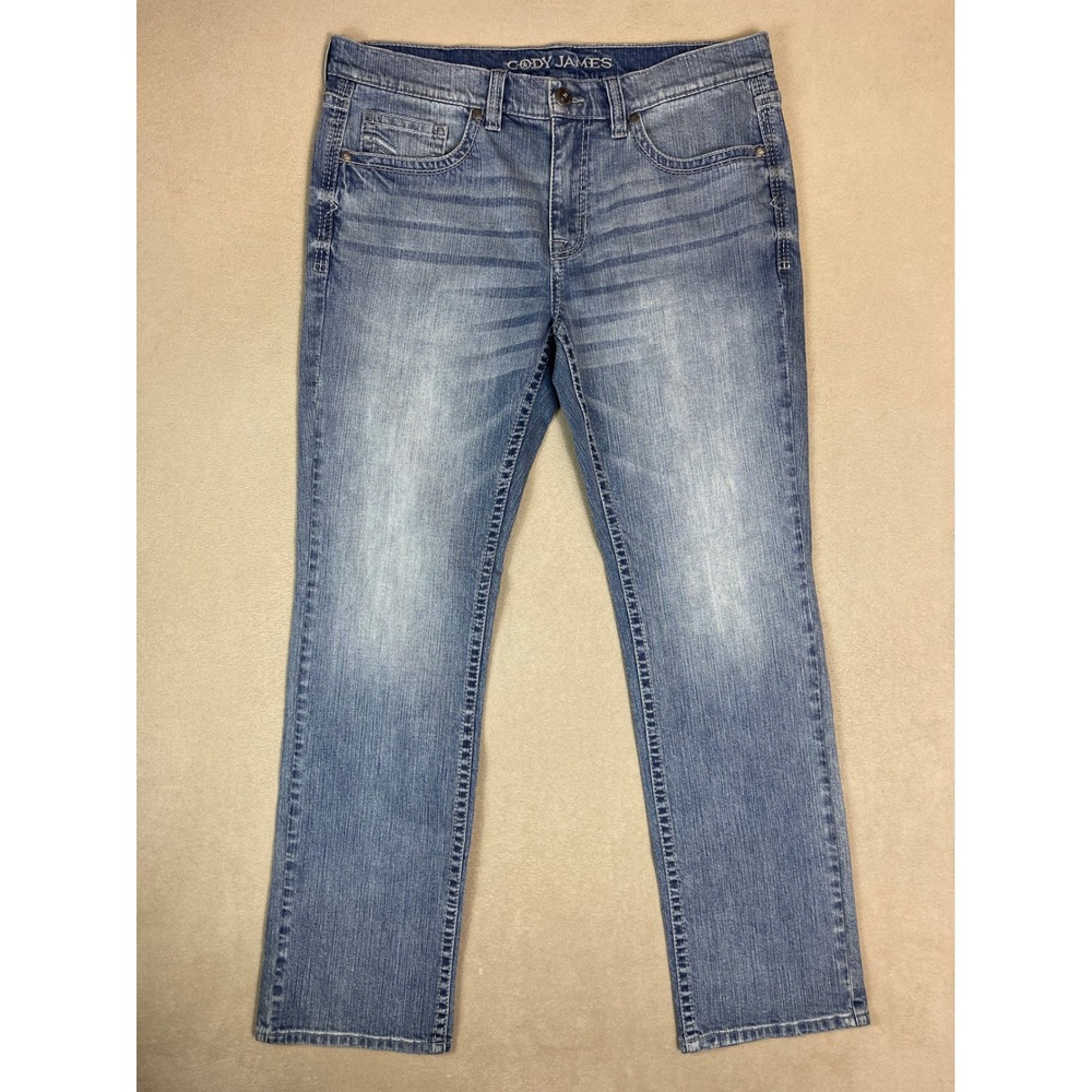 Cody James Men's Medium Wash Straight Leg Denim Jeans Size 34x33 Blue